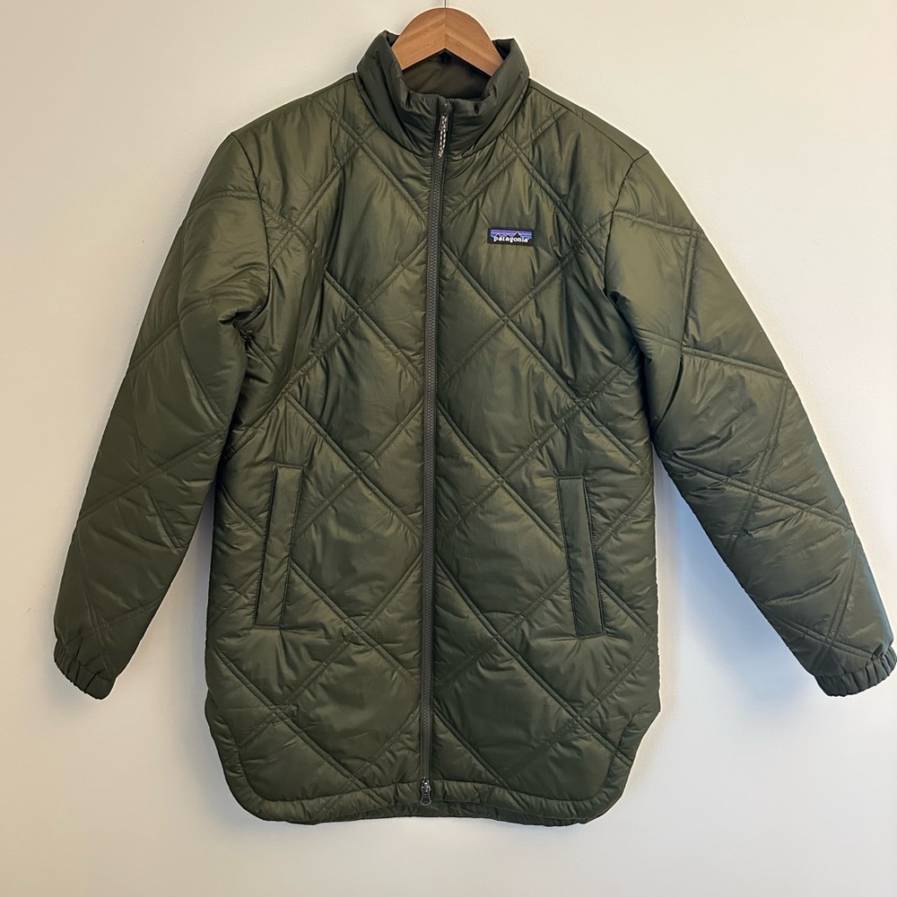 Patagonia Quilted Jacket Parka Pine Bank Small Green